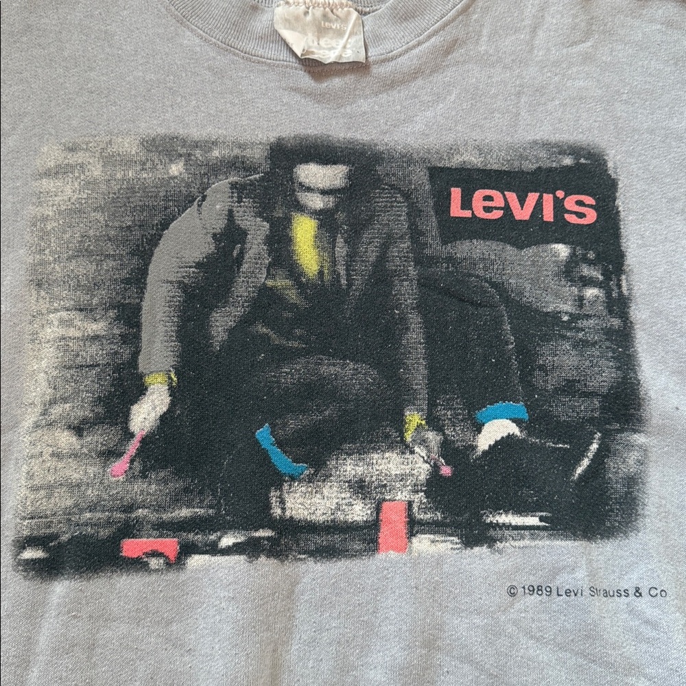 1989 Levi’s Vintage Street Fleece Crewneck Sweater Levi Strauss - Picture 2 of 10